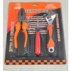  3-dílná sada nářadí - kombinované kleště, šroubovák a klíč