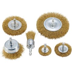   6-dílná sada kovových drátěných kartáčů pro vrtačku