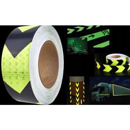 5 cm x 10 m reflexní samolepicí páska - žluto-černá