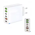 200W bílá síťová rychlonabíječka 3 x USB-C, 2 x USB-A, iPhone, Huawei, Samsung, Xiaomi