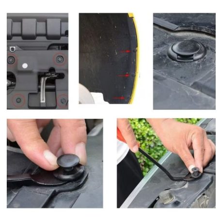 620-dílná sada autosvorek, plastová, univerzální, 16 různých modelů, černá barva