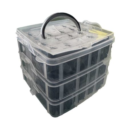 620-dílná sada autosvorek, plastová, univerzální, 16 různých modelů, černá barva