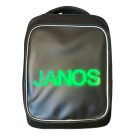 Černý batoh s programovatelnou obrazovkou (ovladatelnou z mobilního telefonu)