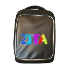 Černý batoh s programovatelnou obrazovkou (ovladatelnou z mobilního telefonu)