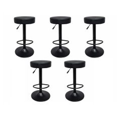 5 ks stylových černých barových židlí Austin