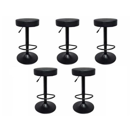 5 ks stylových černých barových židlí Austin