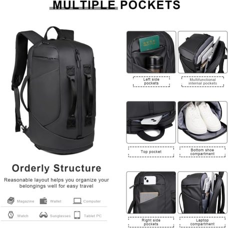 Multifunkční cestovní batoh v černé barvě