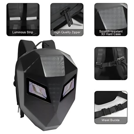 Černý batoh s LED očima