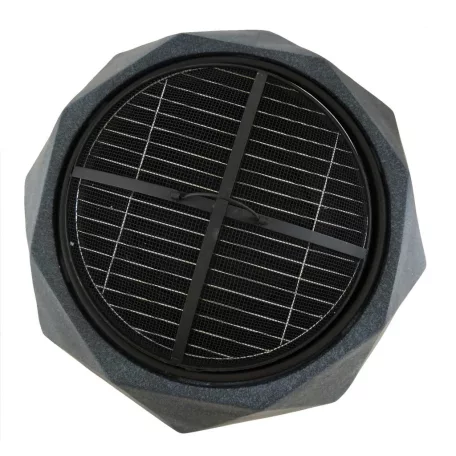 Exteriérový moderní gril a ohniště ve tvaru diamantu s mřížkovou střechou