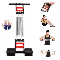   3 v 1-ním fitness expandér s 5 pružinami a ergonomickými rukojeťmi
