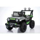 Elektrické auto s dvojitým motorem a dvojitou baterií v šedé barvě s rodičovským dálkovým ovládáním a koženým sedadlem