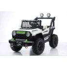 Elektrické auto s dvojitým motorem a dvojitou baterií v bílé barvě s rodičovským dálkovým ovládáním a koženým sedadlem