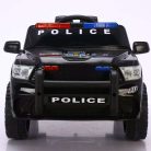 Elektrické policejní auto s dvojitým motorem a dvojitou baterií v černobílé barvě s rodičovským dálkovým ovládáním a koženým sedadlem