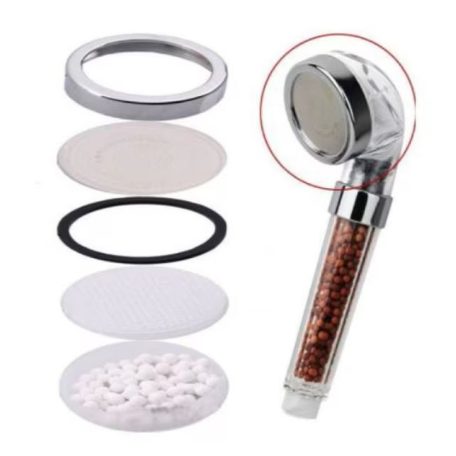 Sprchová hlavice s filtrací a ošetřujícím účinkem na pokožku