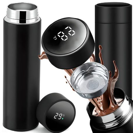 Smart termohrnek z nerezavějící oceli s LCD displejem - 480 ml