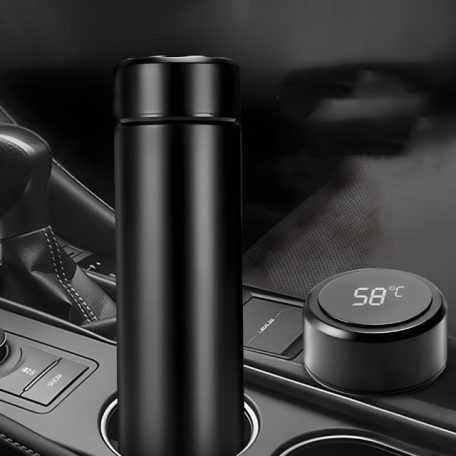 Smart termohrnek z nerezavějící oceli s LCD displejem - 480 ml