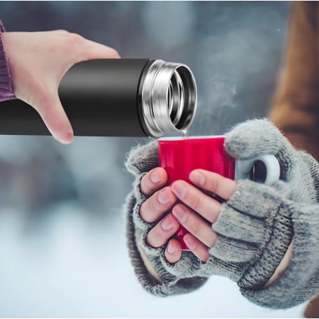 Smart termohrnek z nerezavějící oceli s LCD displejem - 480 ml