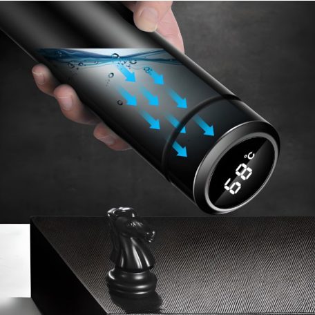 Smart termohrnek z nerezavějící oceli s LCD displejem - 480 ml